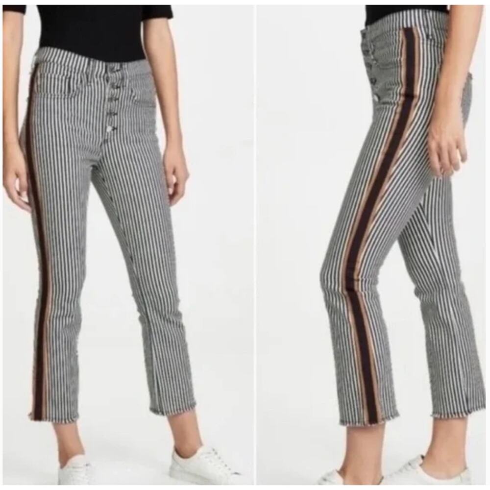 Veronica Beard Carolyn High Rise 10" Baby Boot Cut Striped Pant 24/00